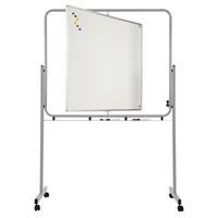 Magnetic enamelled board that pivots on a vertical axis
