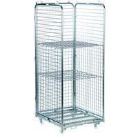 Three-sided steel roll container with 2 shelves - Capacity 400 kg - Manutan Expert