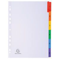 Exacompta numerical dividers - White card 160 g - A4
