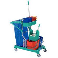 Plastic cleaning trolley
