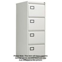 Used 4 Drawer Suspension Filing Cabinet - Grey - Bisley Office Storage