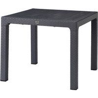 Anthracite Outdoor Table - Stackable - Plastic Rattan/Wicker Effect