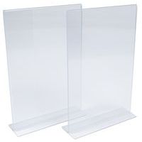 Straight T-shaped transparent table display stand - Manutan Expert