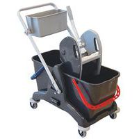 Cleaning trolley with press - 2x15 l - Manutan Expert