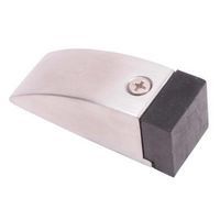 Wedge Floor Mounted Door Stop - 76mm - Satin Stainless Steel