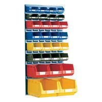 NEW UK Made Plastic Parts Storage Bins Boxes With Steel Wall Louvre Panel SET 4 