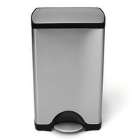 Brushed Steel Rectangular Pedal Bin for Waste Management and Recycling