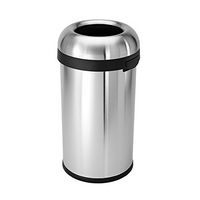 Brushed Steel Open Bullet Bin for Waste Management and Recycling