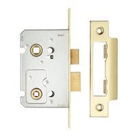 Bathroom Lock - 65mm Case - 44mm Backset - Electro Brass