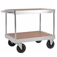 Heavy Duty Double Shelf Table Trolley for Industrial Use