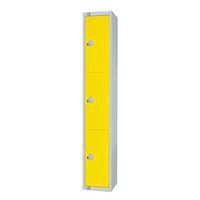 3-Door Metal Storage Lockers - Hasp/Cam Locks - Antibacterial - Elite