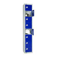 8-Door Metal Storage Lockers - Hasp/Cam Locks - Antibacterial - Elite