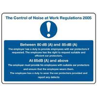 The Control of Noise at Work Regulations Sign