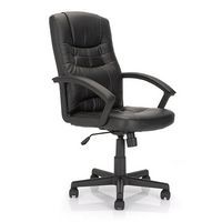 Cam Black Leather Office Chair for Ergonomic Seating and Comfort