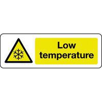 Low Temperature Sign - Plastic/Adhesive Vinyl - Safety Warning Signs