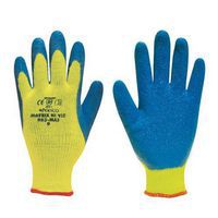 Hi Viz Thermal Latex Grip Gloves - Polyco - Pack Of 12 - Protective