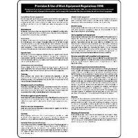 Provision & Use of Work Equipment - 1998 Poster