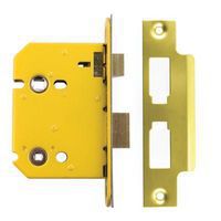 Altro Bathroom Lock - 76mm Case - 57mm Backset - PVD Brass