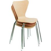 Meeting Room Chair -  Beech Seat - Stackable Steel Frame - Harvard
