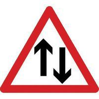 2-Way Traffic Straight Ahead Class 2 Sign