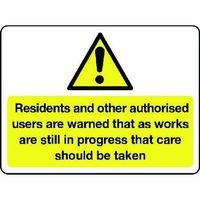 Residents Are Warned Sign - Text & Image - Aluminium, Plastic & Vinyl