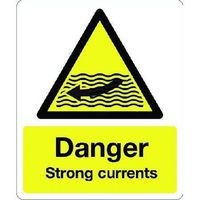 Danger Strong Currents Safety Sign - Text & Image - Hazard Warnings