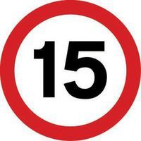 15 mph Speed Limit Traffic Sign For Post Fixing - Class 2 Reflective