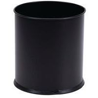 Black metal waste paper bin - 8 l, 15 l or 30 l - Manutan Expert