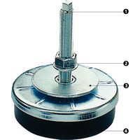Anti-vibration support with fine thread for medium to heavy loads - Galvanised steel rod - Thread size M16