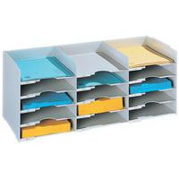 Horizontal multi-compartment organiser - Grey - Paperflow