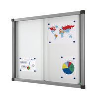 Cube indoor enclosed bulletin board - Aluminium board - Security glass door