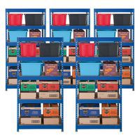 5 Bay Offer -  Budget Shelving - Blue - 1720h 900w with 5 Shelves