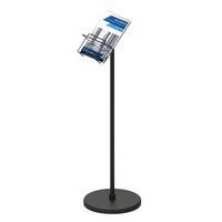 Steel Leaflet And Brochure Stand - A4 Holder - Round Base - Manutan Expert