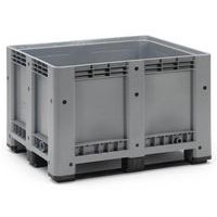 Stackable pallet container with solid sides - On feet - Manutan Expert