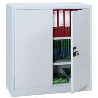 Low, self-assembly cabinet with hinged doors - Width 120 cm - Manutan Expert