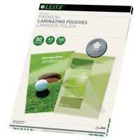 A3 UDT laminating pouches - 80 µm - pack of 100 - Leitz
