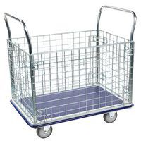 Platform Truck/Trolley - 4 Removable Mesh Sides - 300kg Load - Manutan Expert