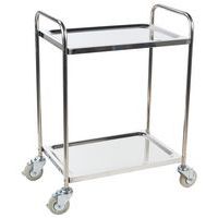 Medical Stainless Steel Trolley - 2 Shelves - 100kg Capacity - Manutan Expert