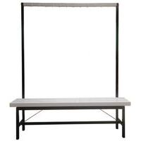 White PVC bench with hooks - To be assembled - Manutan