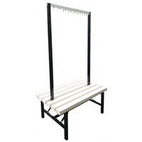 Double-sided white PVC bench with hooks - To be assembled - Manutan