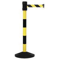 Striped PVC Belt Barriers - Retractable Belt - Crowd Control - Manutan Expert