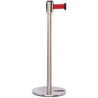 Chrome-plated post with belt - Stackable base - Manutan Expert