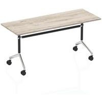 Grey Oak Top - Flip Top Rectangular Office Table - 1600mm - Impulse