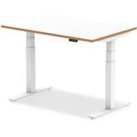 White Electric Sit/Stand Height Adjustable Desk - 4 Motors - Oslo