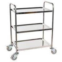 Medical Stainless Steel Trolley - 3 Shelves - 100kg Capacity - Manutan Expert