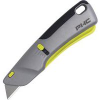 Metal Utility Knife - Auto Retracting Blade - Squeezable Handle - PHC