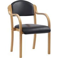Beech Stackable Meeting/Office Chair With Arms - Fabric/Vinyl - Tahara