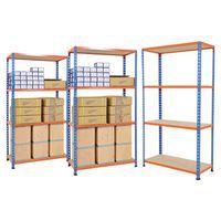 Rapid 2 - 3 Bay Offer - Blue & Orange with 4 Chipboard Shelves 1600h x 915w