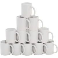 White 11oz Coffee/Tea Mugs - Microwave/Dishwasher Safe - Set Of 12