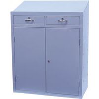 Metal Anti-Bacterial Workstation Cabinet - Double Drawer 1200x915x457mm